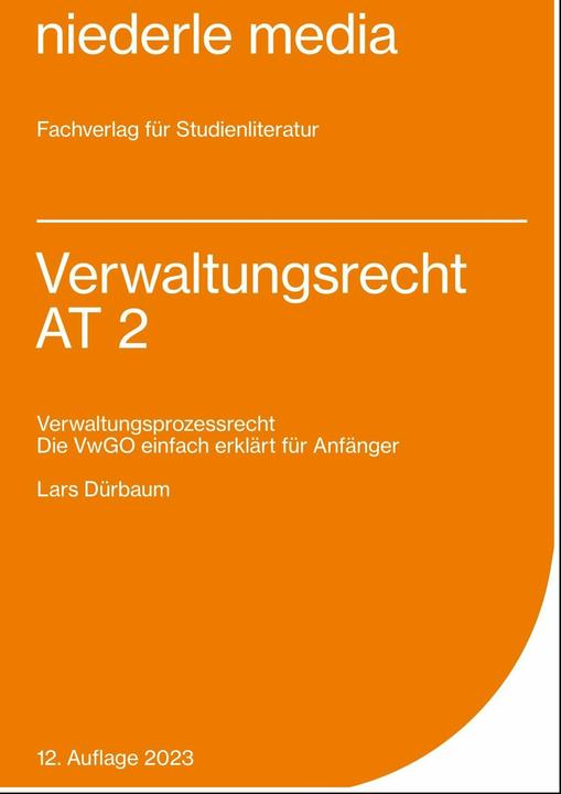 Produktbild Verwaltungsrecht AT 2 - VwGO (Deutsch, Jan Niederle, Lars Dürbaum, 2023)