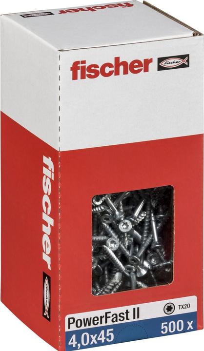 Actual product image Fischer PowerFast II 4,0x45 SK TX TG blvz 500 (500 Screws per piece)