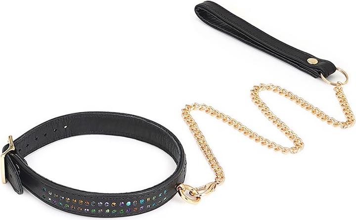 Produktbild Liebe Seele Handgefertigtes Lederhalsband mit Strasssteinen