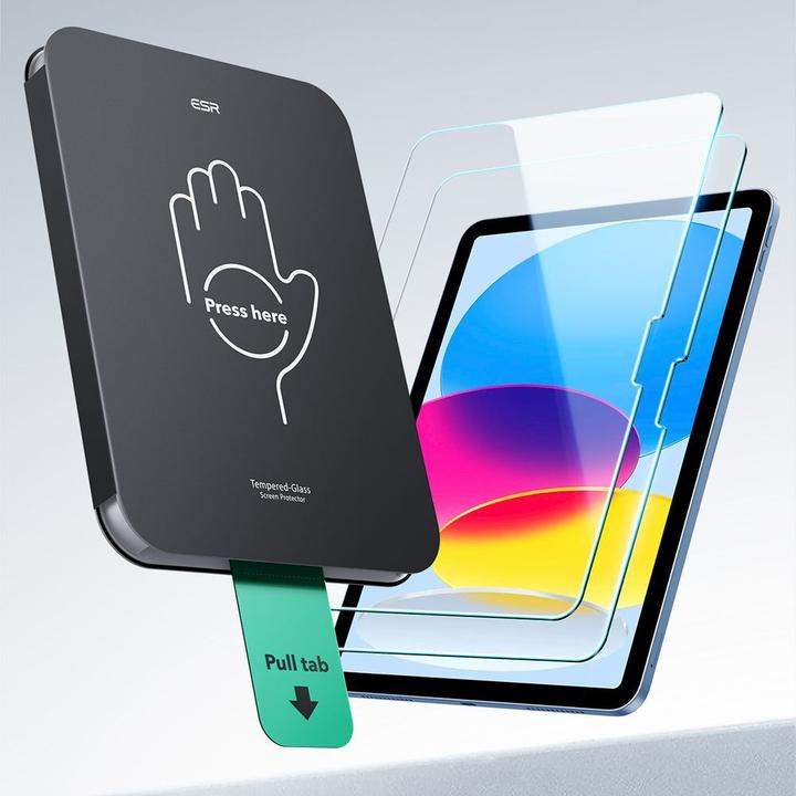 Image du produit ESR UltraFit Tempered Glass 2-pack for iPad 10.9 2022 (10th gen.) / 11 2025 (11th gen.) (2 pcs, Apple iPad 2022 (10e génération), Apple iPad 2025 (11e génération))
