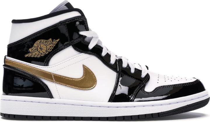 Image du produit Jordan 1 Mid Patent Black White Gold (45)