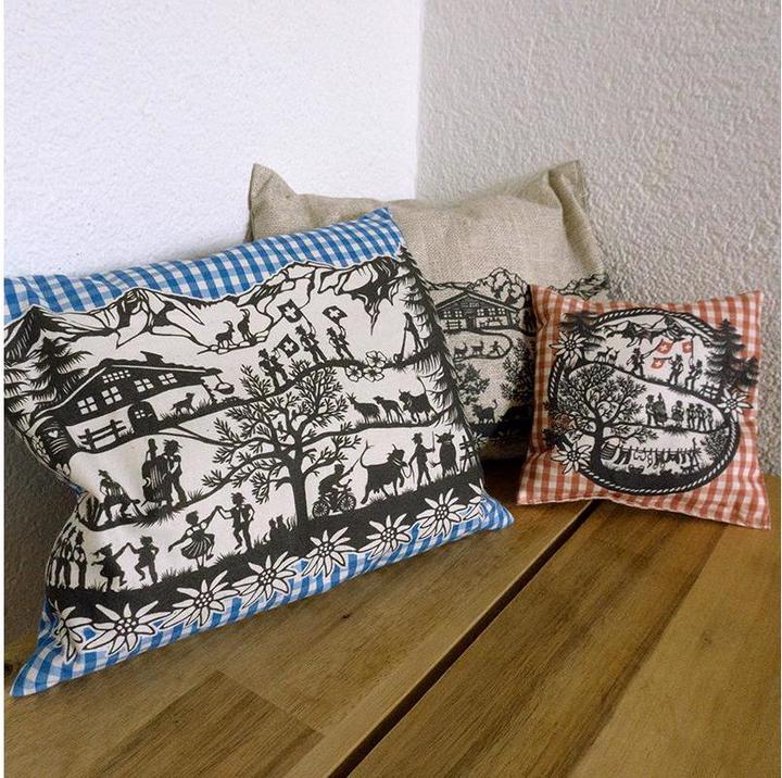 Actual product image Trendform Pillow mountain herbs 26 cm x 21 cm, Blue (21 x 26 cm)