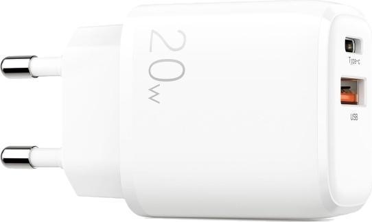 SIGN Fast Charger USB & USB-C, PD & Q.C3.0, 3.5A, 20W - White (20 W)