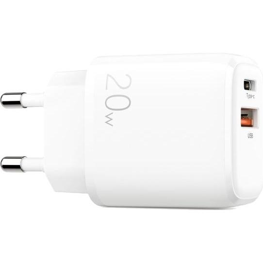 SIGN Fast Charger USB & USB-C, PD & Q.C3.0, 3.5A, 20W - White (20 W), USB Ladegerät, Weiss