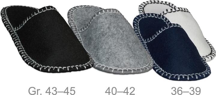 Actual product image Relaxdays 6 Paar Gästehausschuhe aus Filz (36, 37, 38, 39, 40, 41, 42, 43, 44, 45)