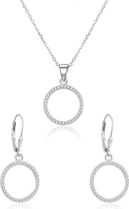 Image du produit Beneto Parure argentée Cercle AGSET66RL (Collier, Boucles d'oreilles) (Argent)