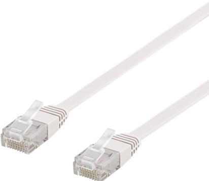 Actual product image Deltaco U/UTP Cat6 patch cable flat 0.3m 250MHz white (U/UTP, CAT6, 0.30 m)