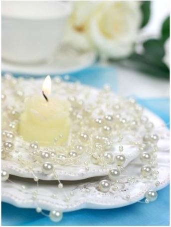 Produktbild Partydeco Pearl garlands, cream, 1.3m (1 pkt / 5 pc.) (5 Stück)