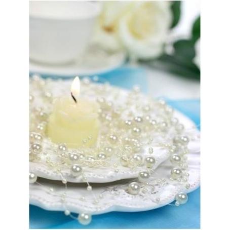 Thumbnail - Partydeco Pearl garlands, cream, 1.3m (1 pkt / 5 pc.)
