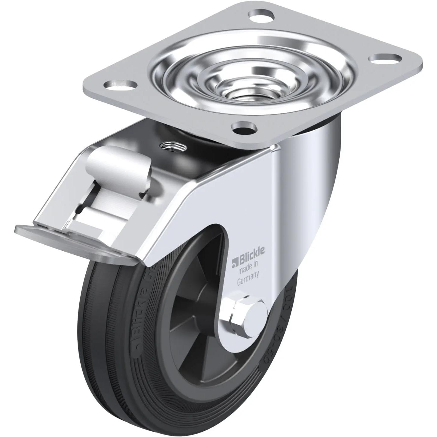 Blickle, Ruote + Rotelle, 287482 LE-VPP 100G-FI Lenkrolle mit Feststeller Rad-Durchmesser 100 mm