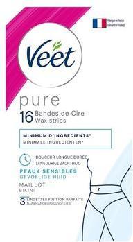 Actual product image Veet Pure Hair Removal Strips Bikini Line - Sensitive Skin (1 x, 30 g)