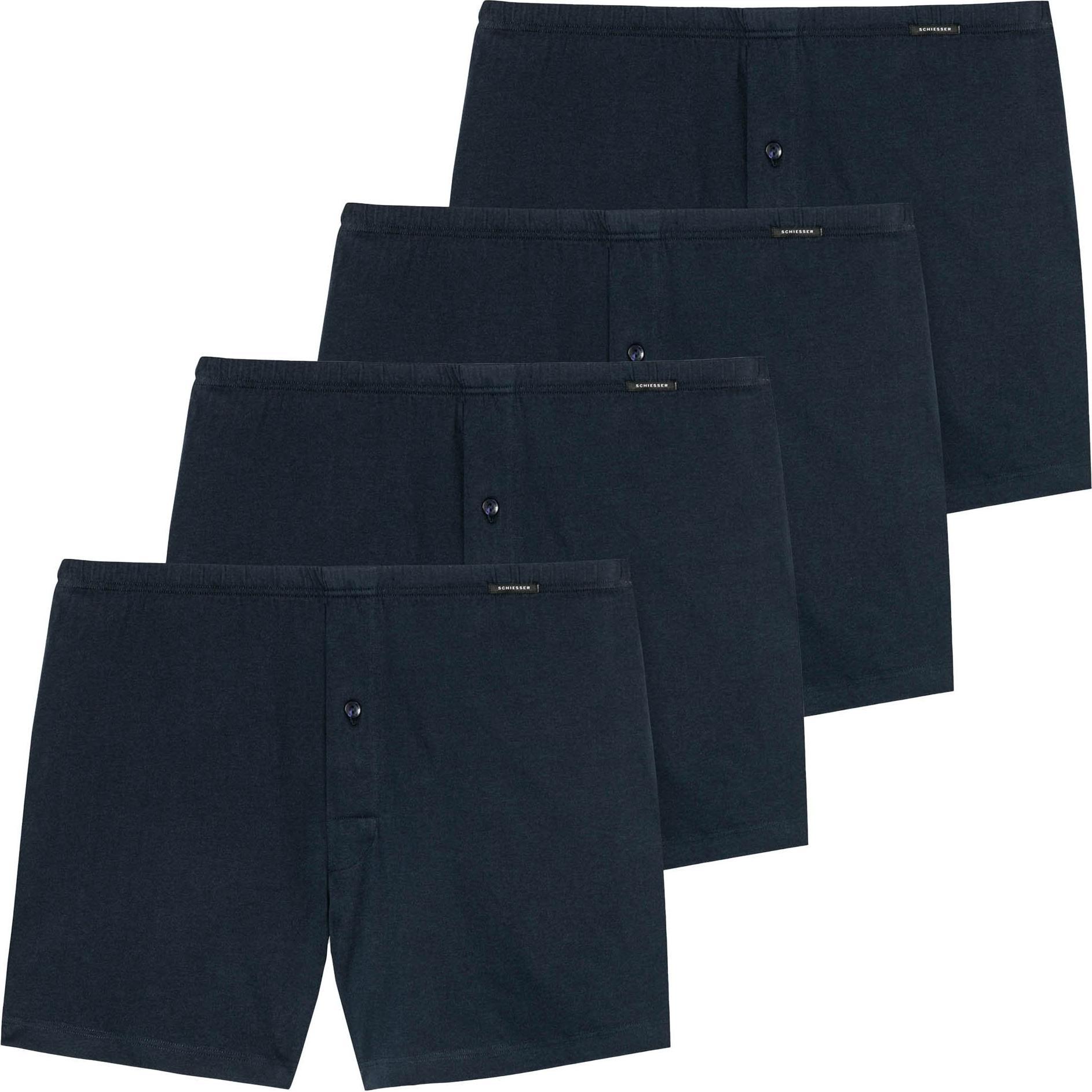 Schiesser, Herren, Unterhosen, Boxershort Casual Bequem sitzend, Blau, (S, 4er Pack)