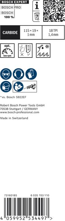 Immagine prodotto Bosch Professional Zubehör Lama per sega alternata Expert 'Thin Tough Metal' S 522 EHM, 1 pezzo