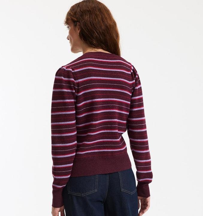 Immagine prodotto La Redoute Collections Gestreifter Pullover mit Rundhalsausschnitt aus feiner Maschenware mit Glanzgarn (XS)