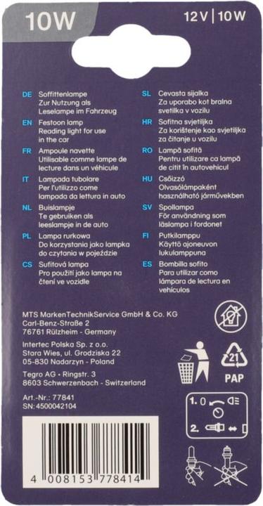 Produktbild Unitec Standard Leuchtmittel (C10W)