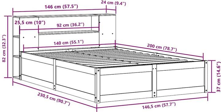 Immagine prodotto VidaXL Letto senza materasso (140 x 200 cm)