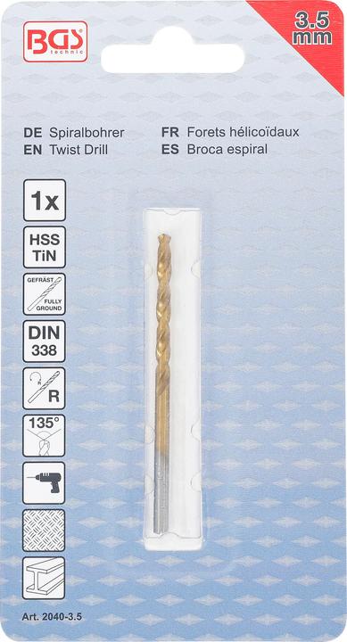 Productafbeelding BGS Draaiboor | HSS-G | titaan-genitreerd | 3,5 mm (3,50 mm)