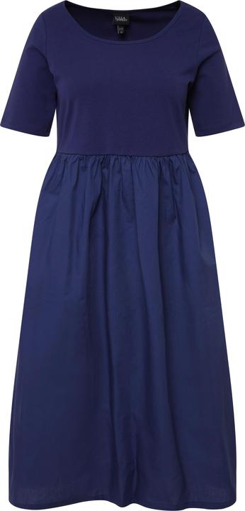 Image du produit Ulla Popken Robe midi en jersey côtelé, col rond et manches courtes. Ligne A. (50, 52)