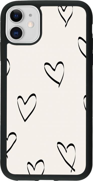 Immagine prodotto PhoneLook Cover Silicone nero San Valentino 2023 cuori minimalisti (Apple iPhone 11)