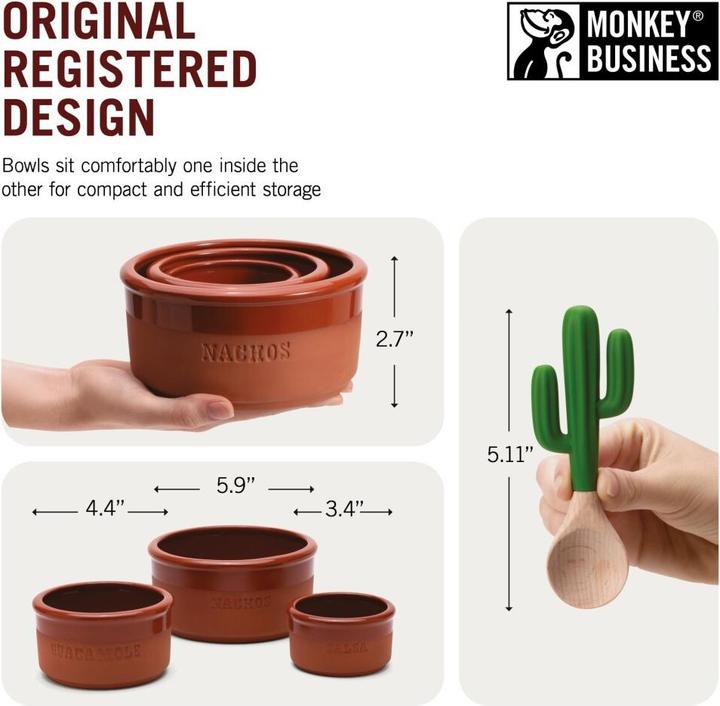 Actual product image Monkey Business Bowlero Mexican dip set (MB6922)