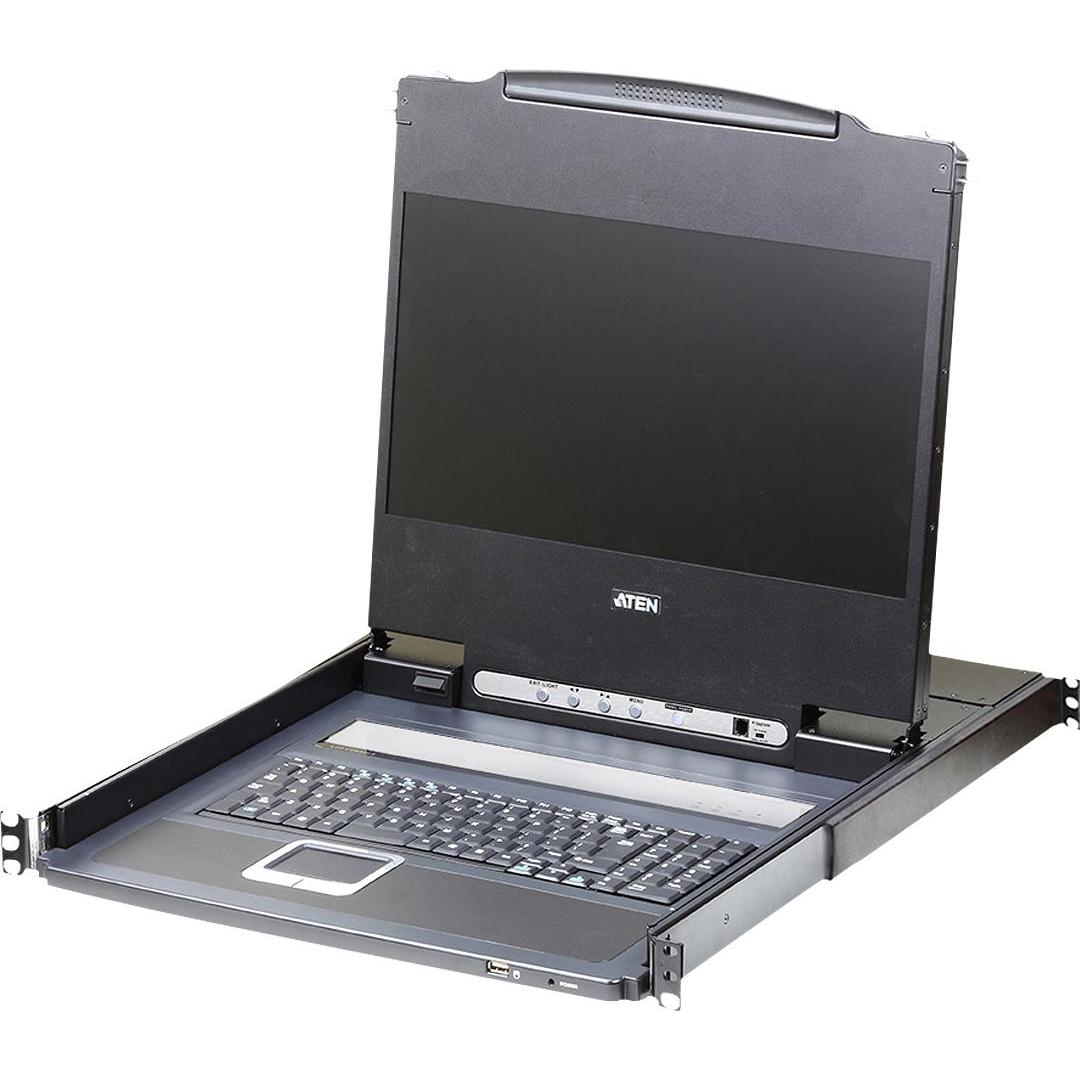 Aten CL6700MW 1U Schwarz Tastatur/Video/Maus (KVM)-Switch, KVM Switch, Schwarz