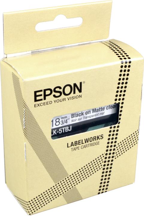 Productafbeelding Epson Mat Helder/Zwart 18mm LK-5TBJ (1.80 cm, Transparant)