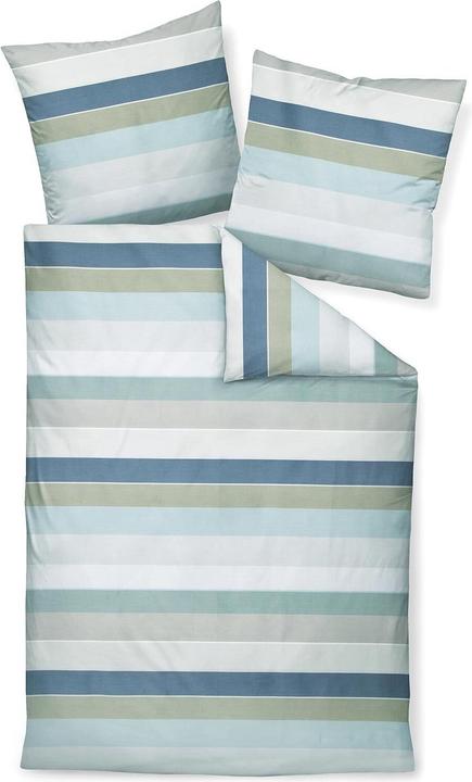 Produktbild Janine Mako-Satin Bettwäsche J.D. 87097 salbeigrün eukalyptus (Bettwäsche Set, 155x220 cm + 80x80 cm)