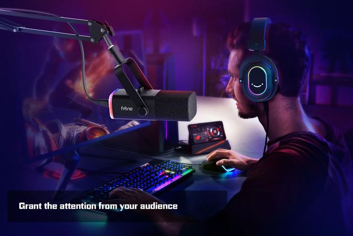 Produktbild Fifine AM8T Kondenser Mikrofon 3.5mm inkl. Mikrofonarm