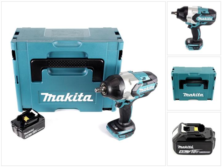 Makita DTW 1002 18 V Cordless Impact Wrench Brushless Li-Ion Makpac Case  x Battery BL 1840 (Rechargeable battery operated)