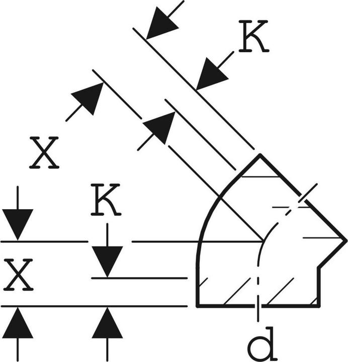 Actual product image Geberit PEH bend 45 degrees Ø 56 mm