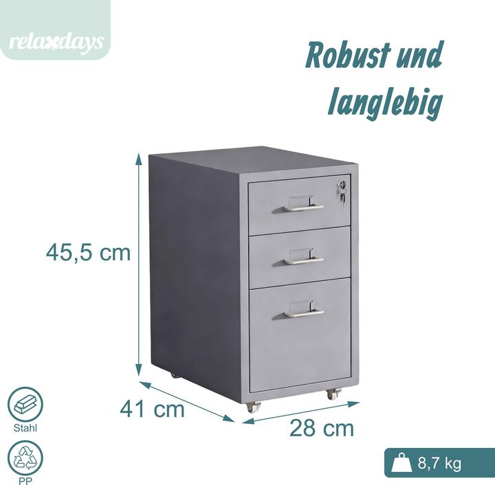 Produktbild Relaxdays Rollcontainer (28 x 41 x 45.50 cm)