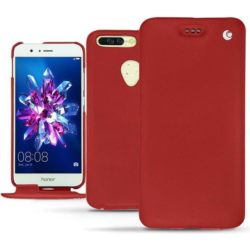 Noreve Lederschutzhülle vertikal (Honor 8 Pro), Smartphone Hülle, Rot