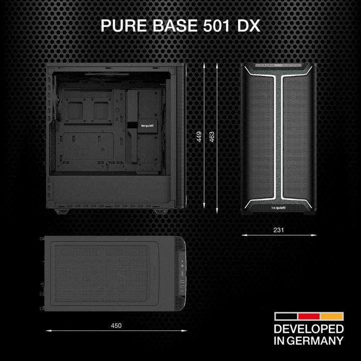 Productafbeelding be quiet! Pure Base 501 DX (mATX, ATX, Mini-ATX)