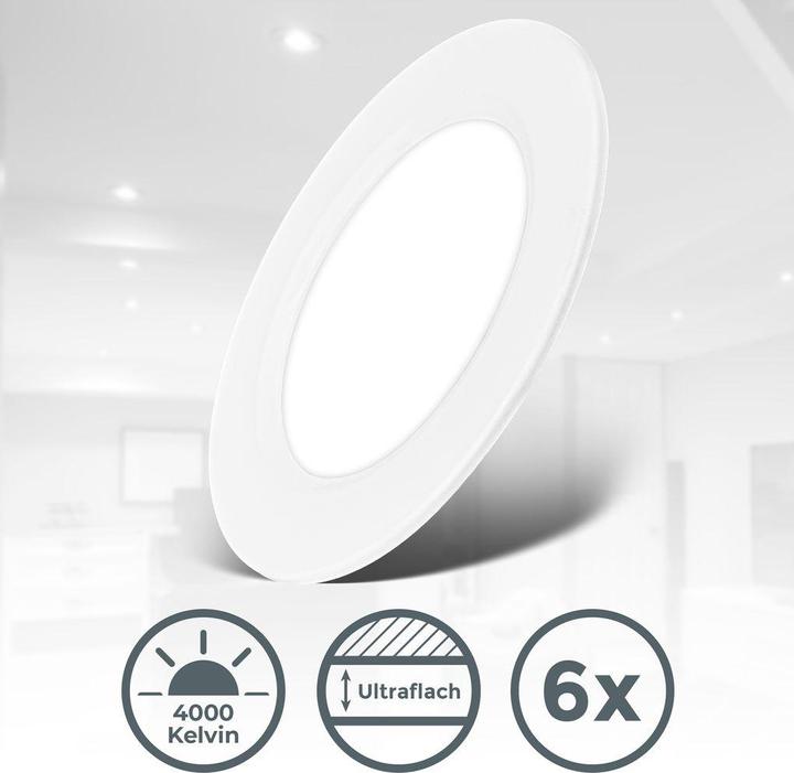 Immagine prodotto B.K.Licht Set di 6 luci da incasso LED ultrapiatte - Tariffa Flat