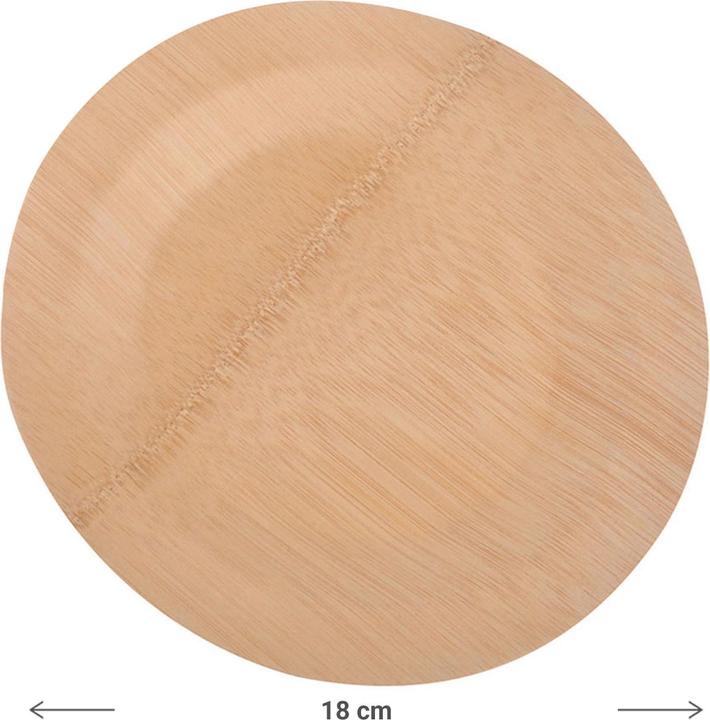 Image du produit Natura Punto Lot de 8 assiettes jetables en bambou, rondes et plates (8 x)