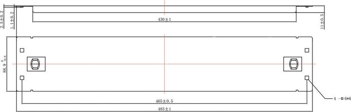 Actual product image Roline 19/" blind plate snap-in, 2 U, RAL 9005 black