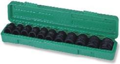 Actual product image Jonnesway 11-piece socket set, 1.27 cm (1/2 in.) Dr. 6pt Flank impact socket set, 10-24 mm (1/2")