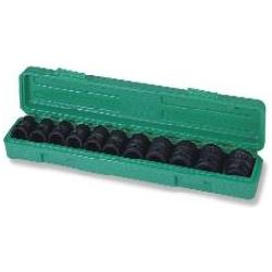 Jonnesway, Steckschlüssel + Stecknuss, 11-teiliges Steckschlüssel-Set, 1,27 cm (1/2 Zoll) Dr. 6pt Flank-Schlag-Steckschl...