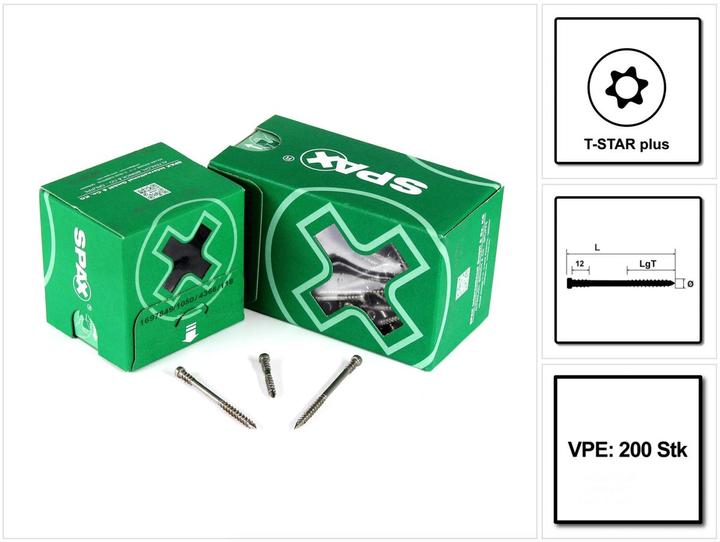Actual product image Spax Self-tapping screws -D A2 (200 Screws per piece)