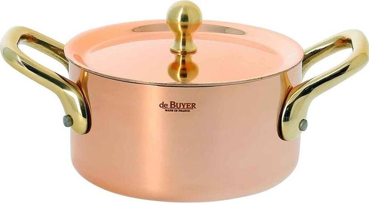 Produktbild de Buyer Inocuivre Bratentopf mit Deckel (Bräter + Schmortopf, Edelstahl, Kupfer, 16 x 8 cm)
