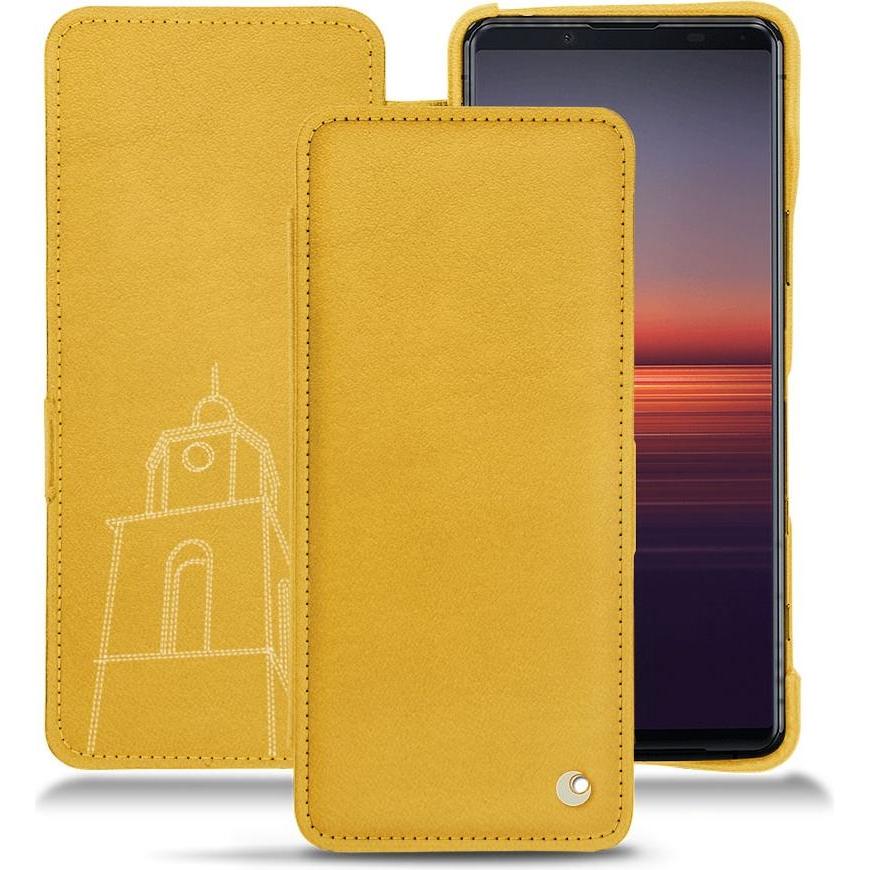 Noreve Lederschutzhülle horizontal (Sony Xperia 5 II), Smartphone Hülle, Orange
