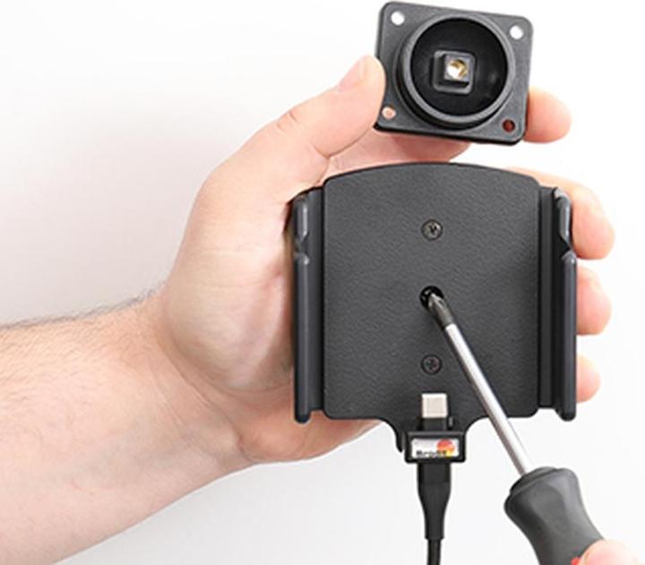 Actual product image Brodit Adjustable holder (sideways) Active USB, 12V, for APPLE iPhone 15 Pro Max, incl. USB charging g