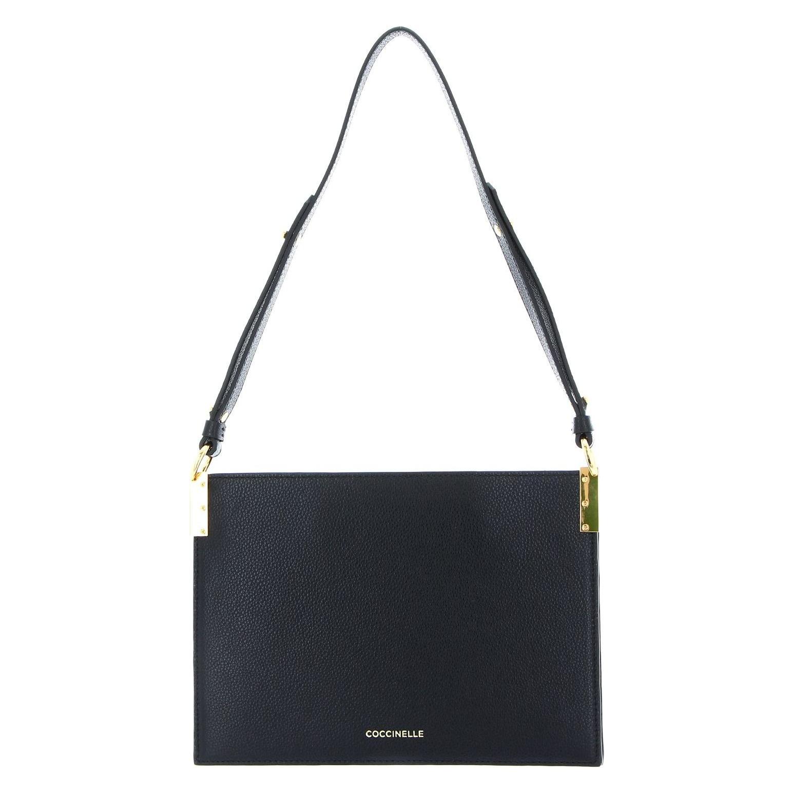 Coccinelle, Damen, Handtasche, Delices Canvas Flat Shoulder Bag, Mehrfarbig, Schwarz