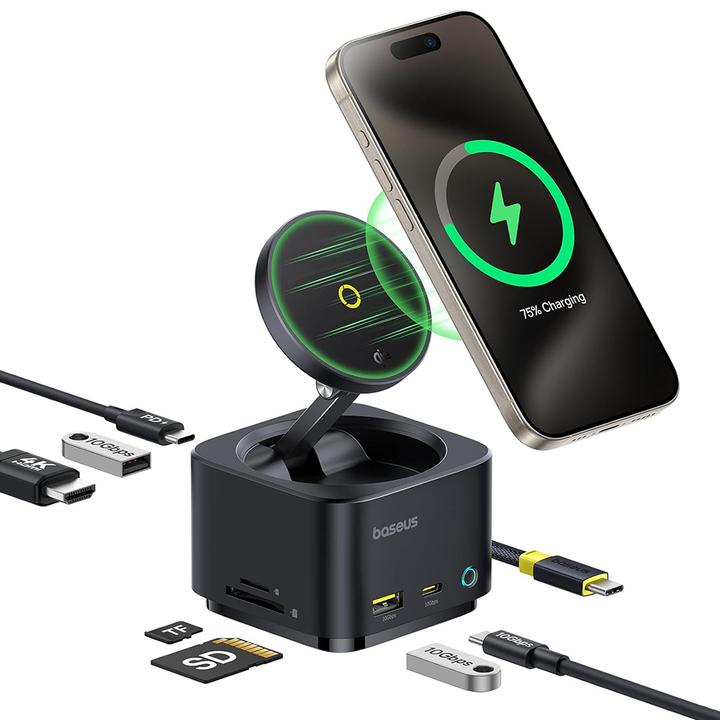 Actual product image Baseus MagPro 7-in-1 USB-C Hub (USB-C, 7 Ports)