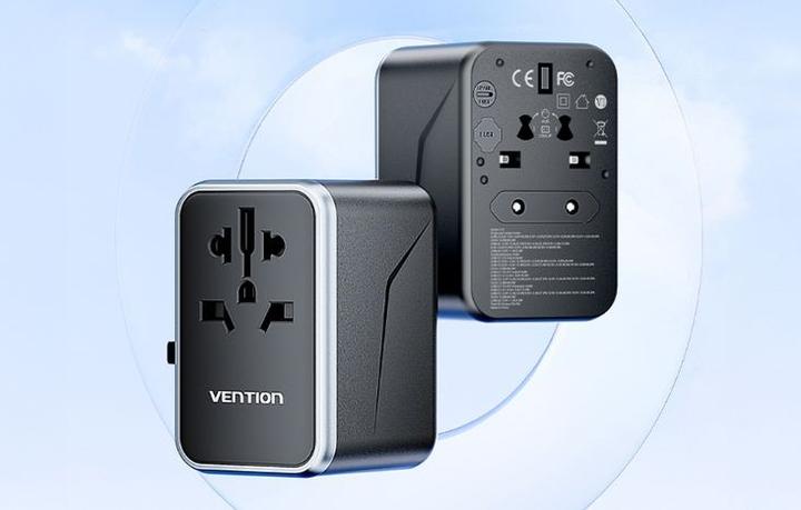 Produktbild Vention FJFB0 GaN 2xUSB-C 2xUSB-A Universal Travel Adapter 65W (black)