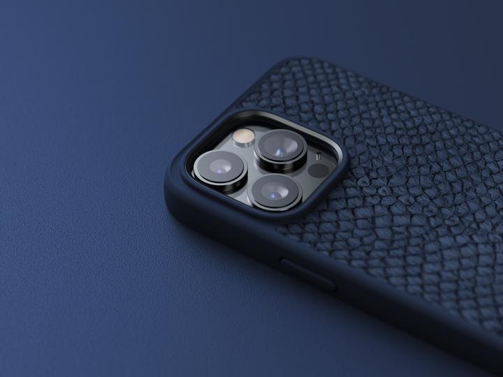 Immagine prodotto Njord Custodia rigida Salm.Leather Magsafe blu (Apple iPhone 14 Pro Max)