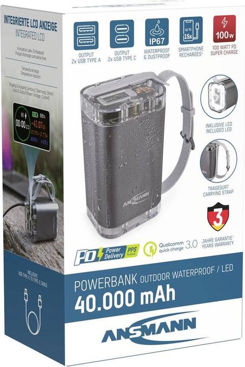 Productafbeelding Ansmann PB4100 (40000 mAh, 100 W, 148 Wh)