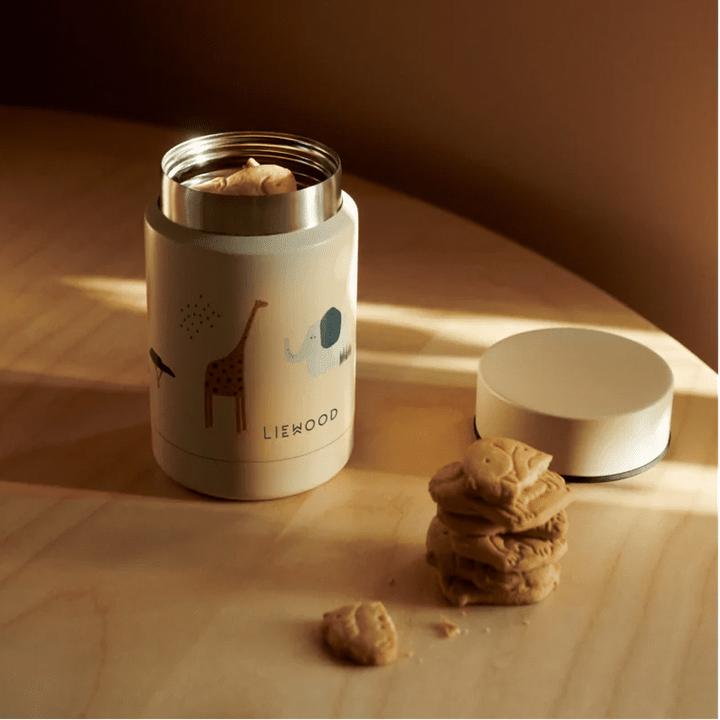 Actual product image Liewood Thermo Snackbox Nadja Edelstahl Safari Sandy Mix