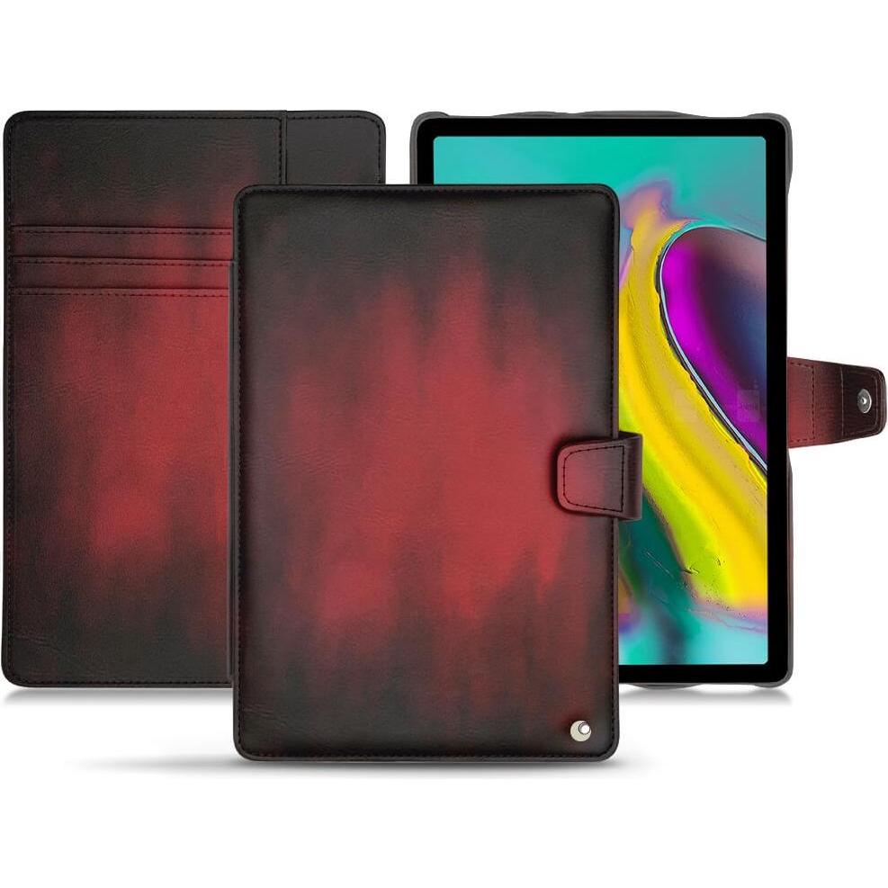 Noreve Lederschutzhülle Wallet (Galaxy Tab S5e), Tablet Hülle, Rot