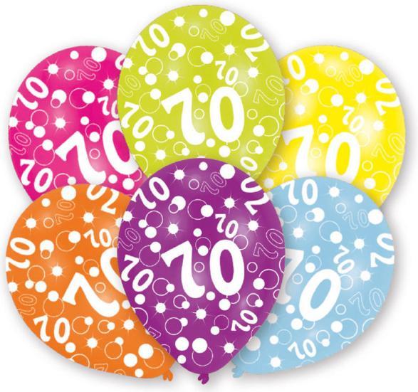 Produktbild Amscan 6 Latexballons Globaldruck 70 Jahre sortiert 27,5 (6 x)